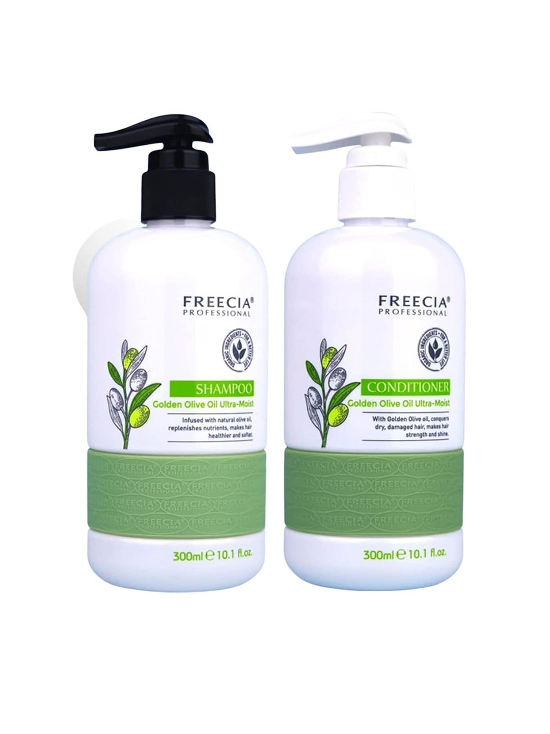 FREECIA Set Of 2 Golden Olive Oil Ultra Moist Shampoo & Conditioner - 300ml Each