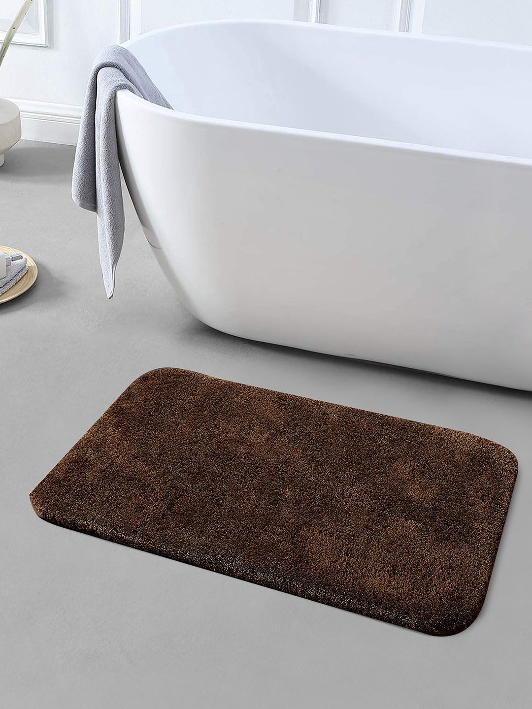 OBSESSIONS Brown 2300 GSM Anti-Skid Bath Rug