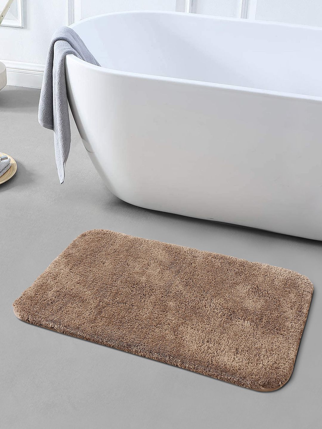OBSESSIONS Camel Brown 2300 GSM Anti-Skid Bath Rug