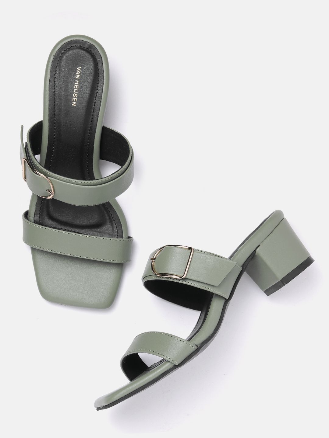 Van Heusen Woman Buckle Detail Block Heels