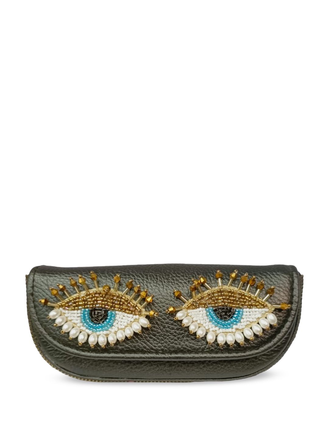 Vdesi Eyes Embellished Leather Sunglasses Case