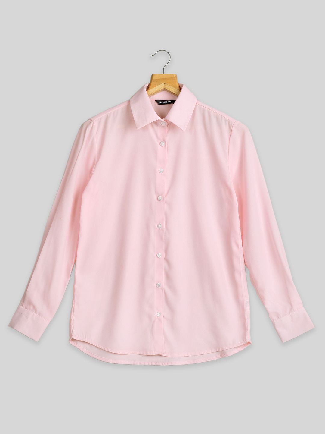 NEOFAA Women Pink Semi Sheer Casual Shirt