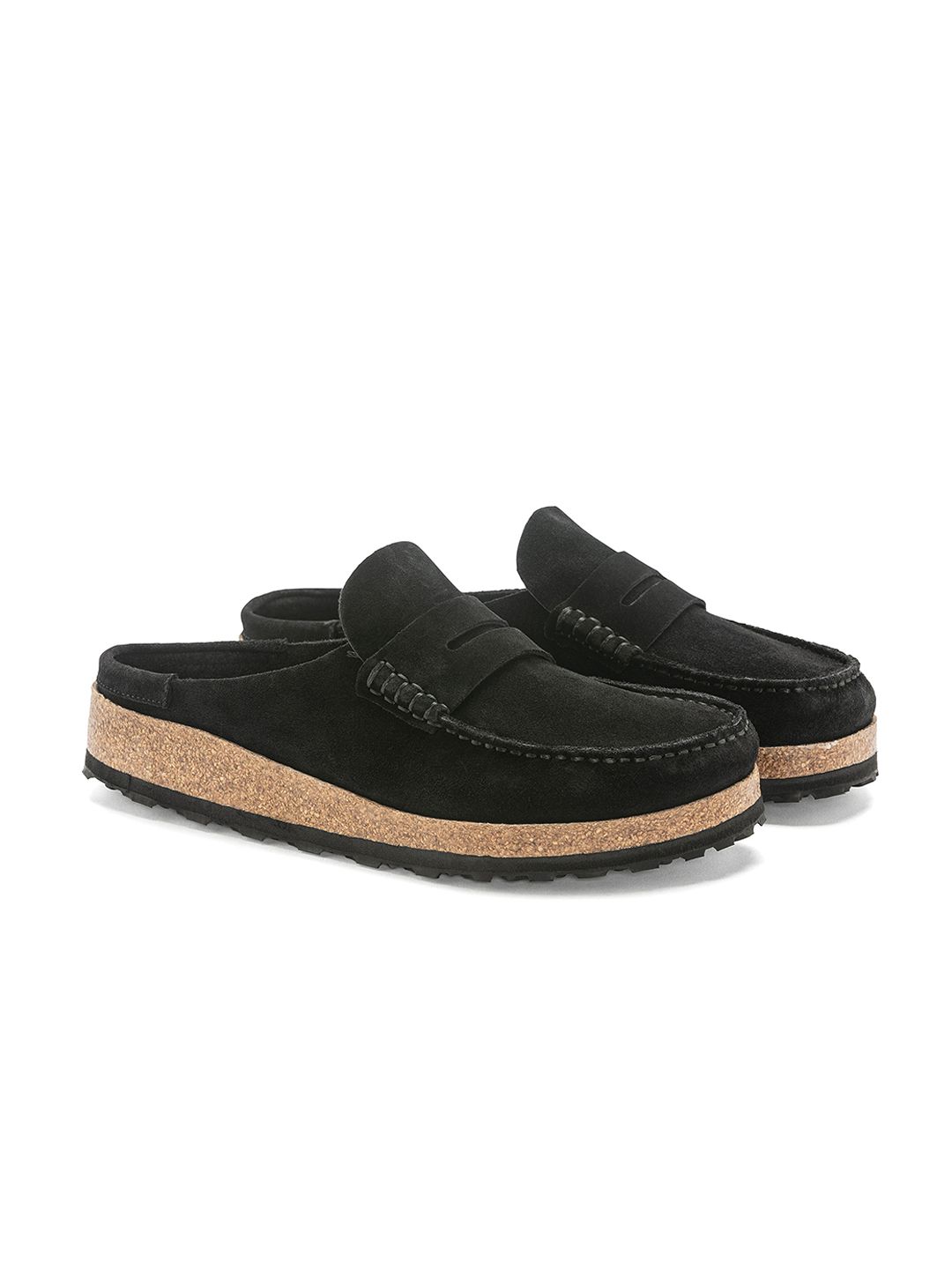 Buy Birkenstock Naples Black Regular Width Suede Leather Clog