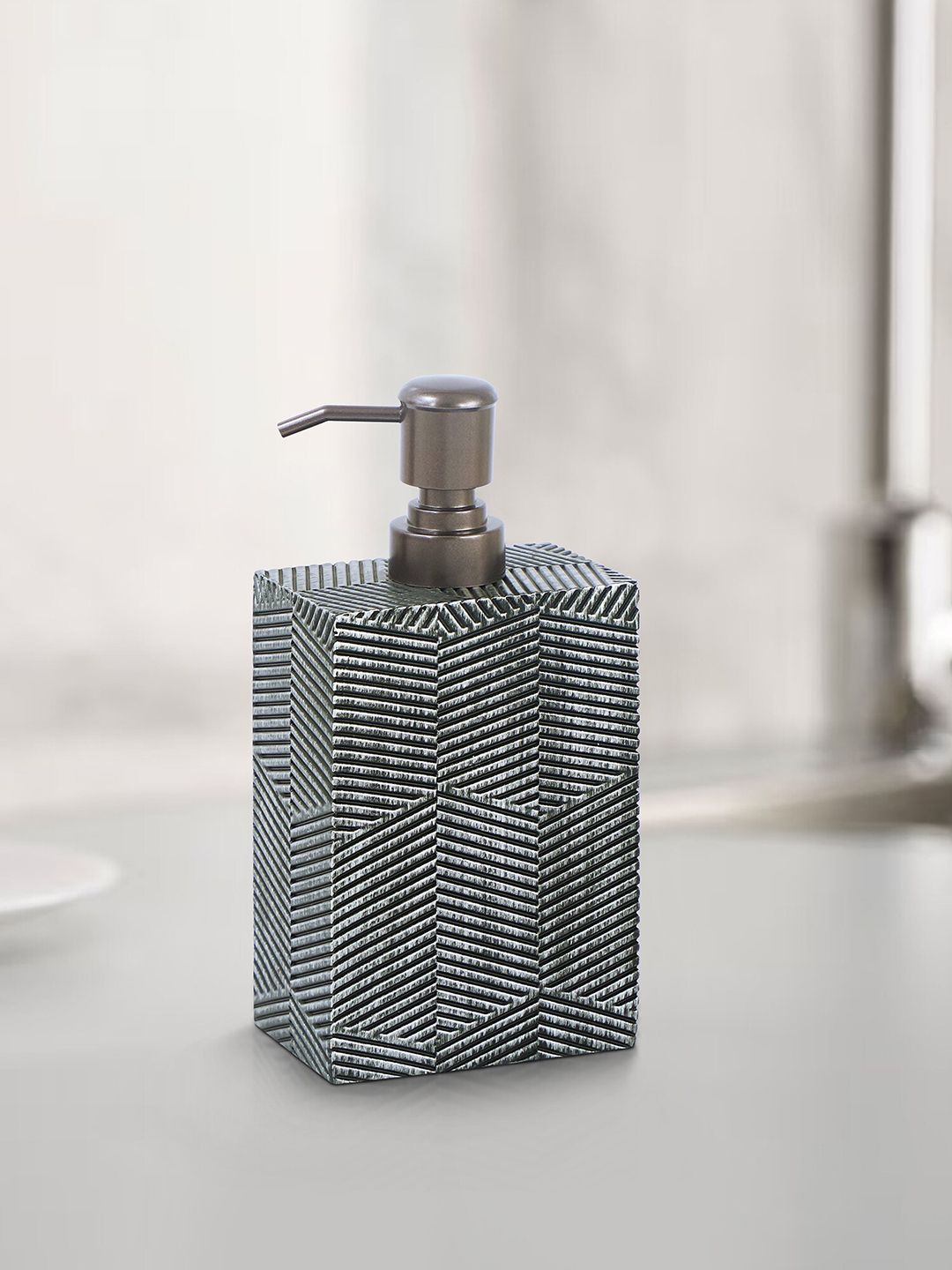 OBSESSIONS Grey Textured Polyresin Soap Dispenser - 320 ml