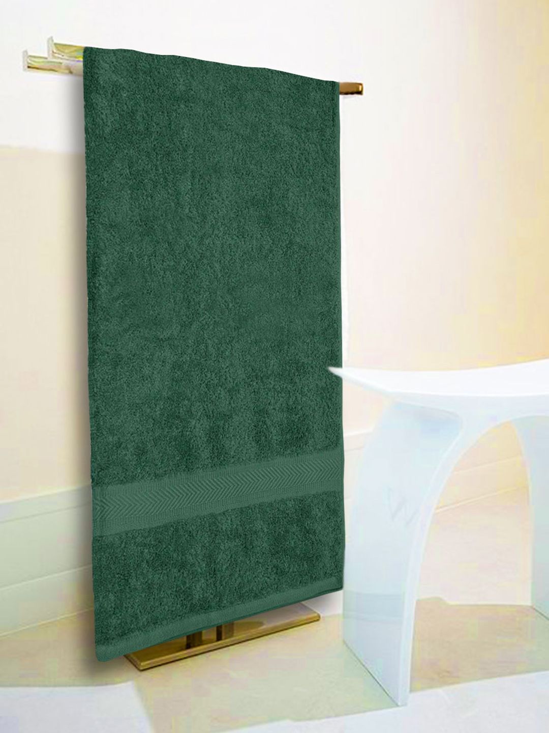 NICKSUN Olive Green 2 Pieces 500 GSM Pure Cotton Bath Towels