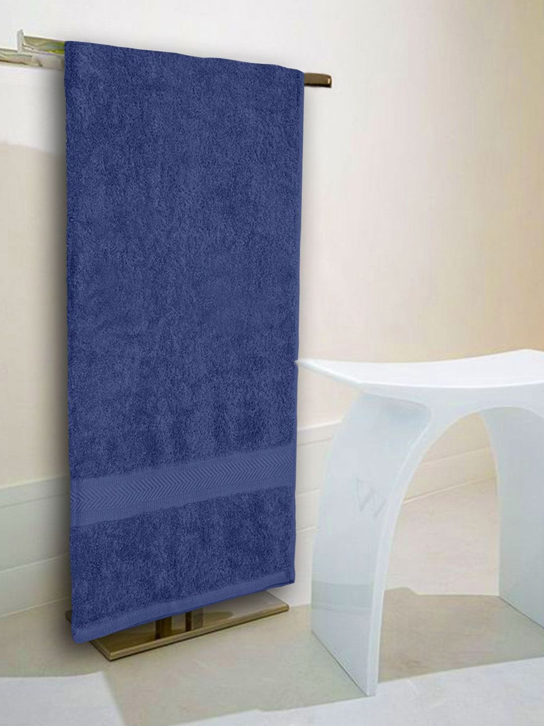 NICKSUN Navy Blue 500 GSM Pure Cotton Bath Towel