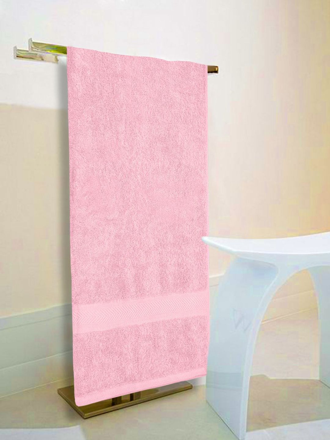 NICKSUN Pink 500 GSM Pure Cotton Bath Towel