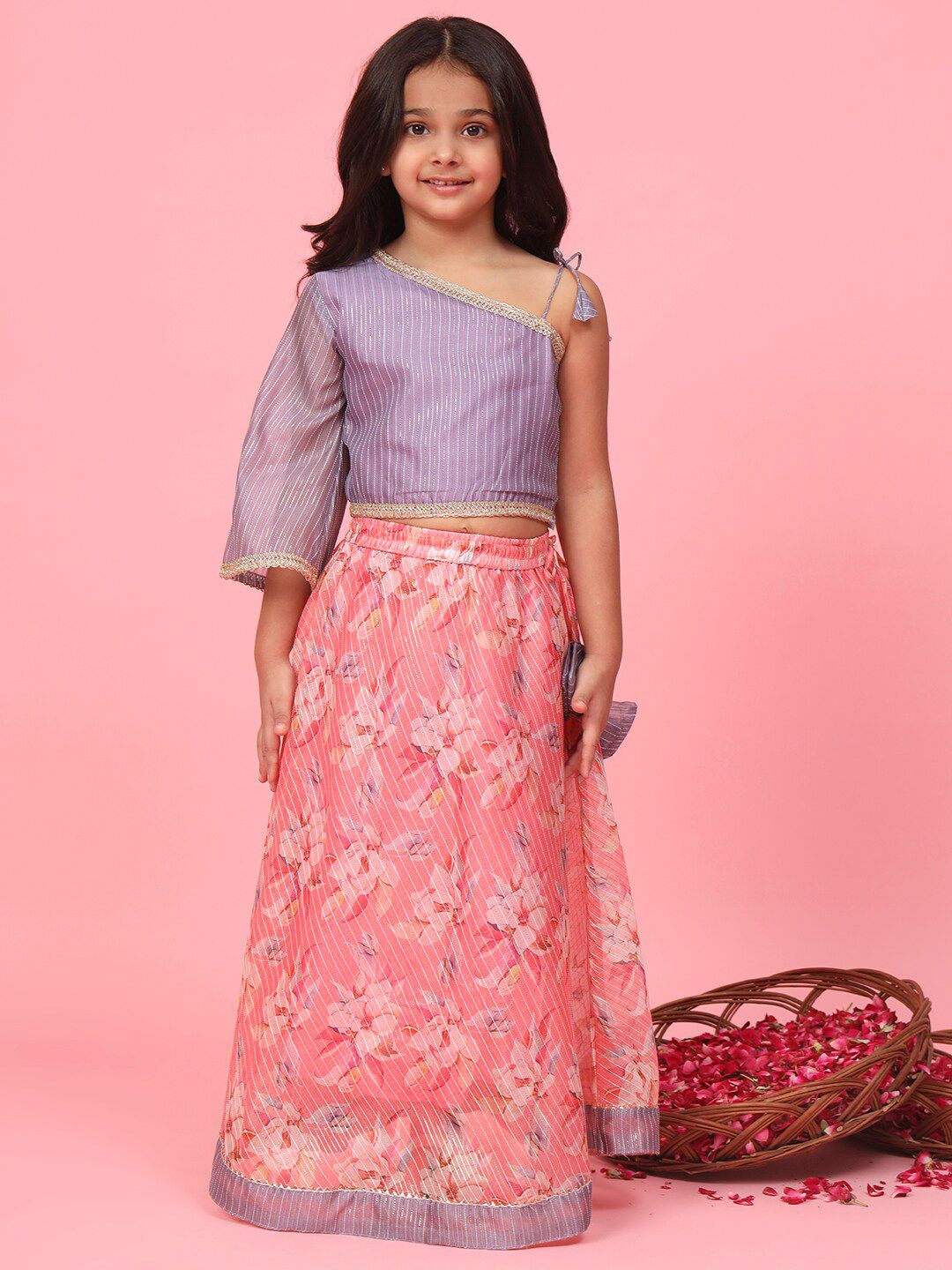 Readiprint Fashions Girls Printed Ready to Wear Lehenga Choli Price in India