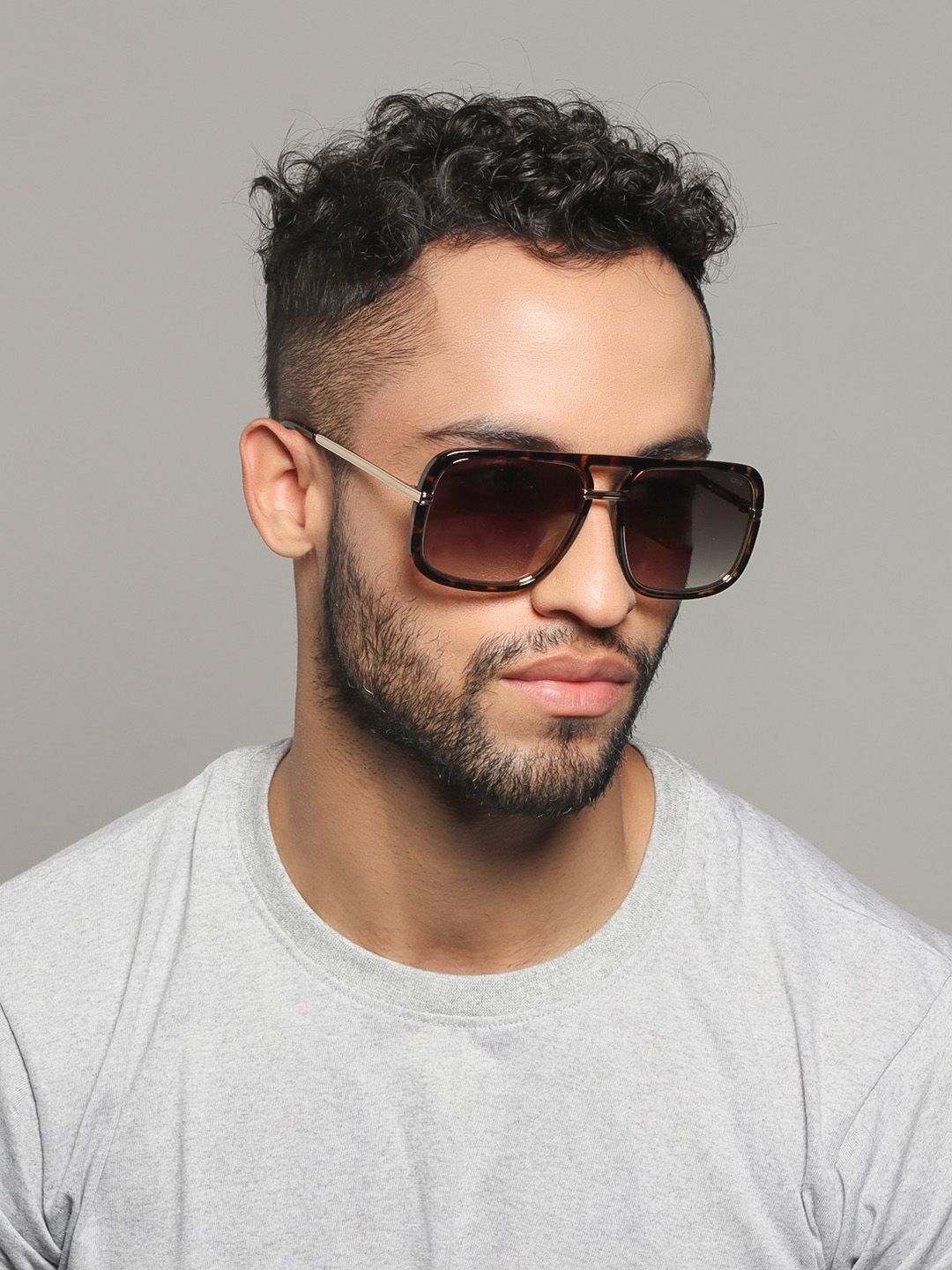 IDEE Men Square Sunglasses with UV Protected Lens IDS2937C2SG