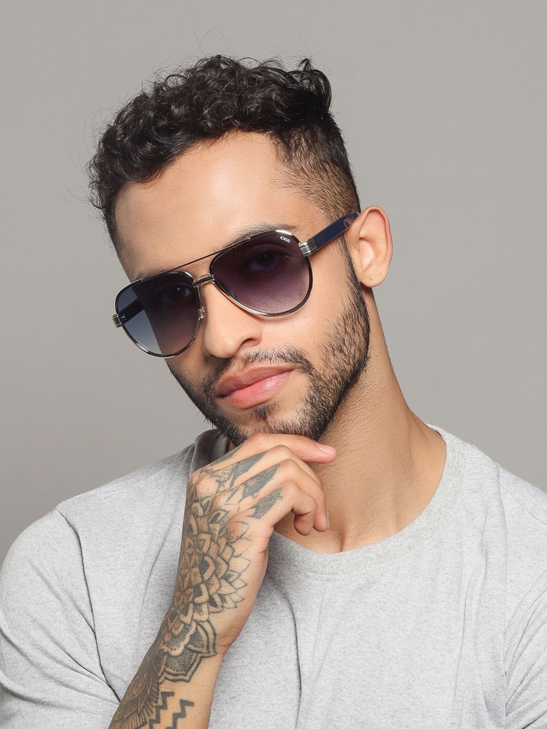 IDEE Men Aviator Sunglasses With UV Protected Lens-IDS2936C4SG