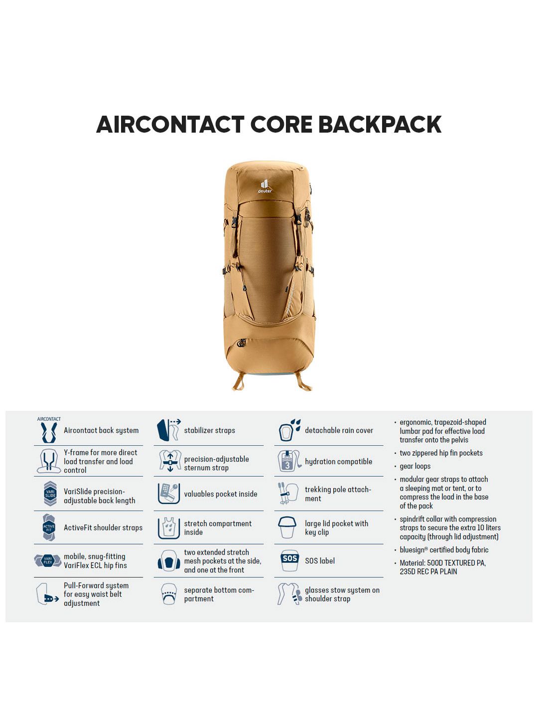 70 liter backpack deuter Speed Lite Pro 30 lightweight backpack accompanies you quickly Buy Deuter Aircontact Core Backpack