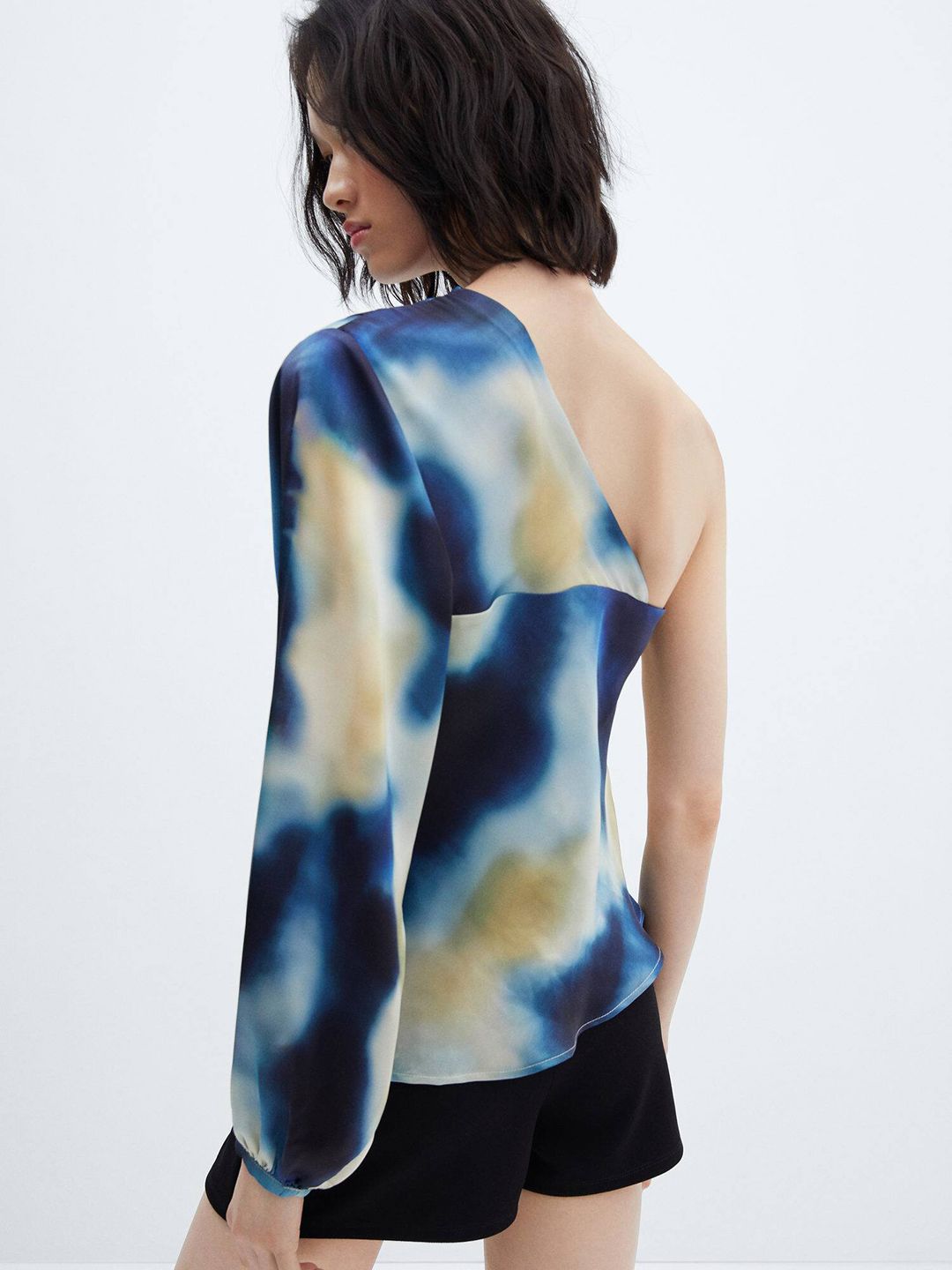 Tie and Dye Dyed One Shoulder Crop Top
