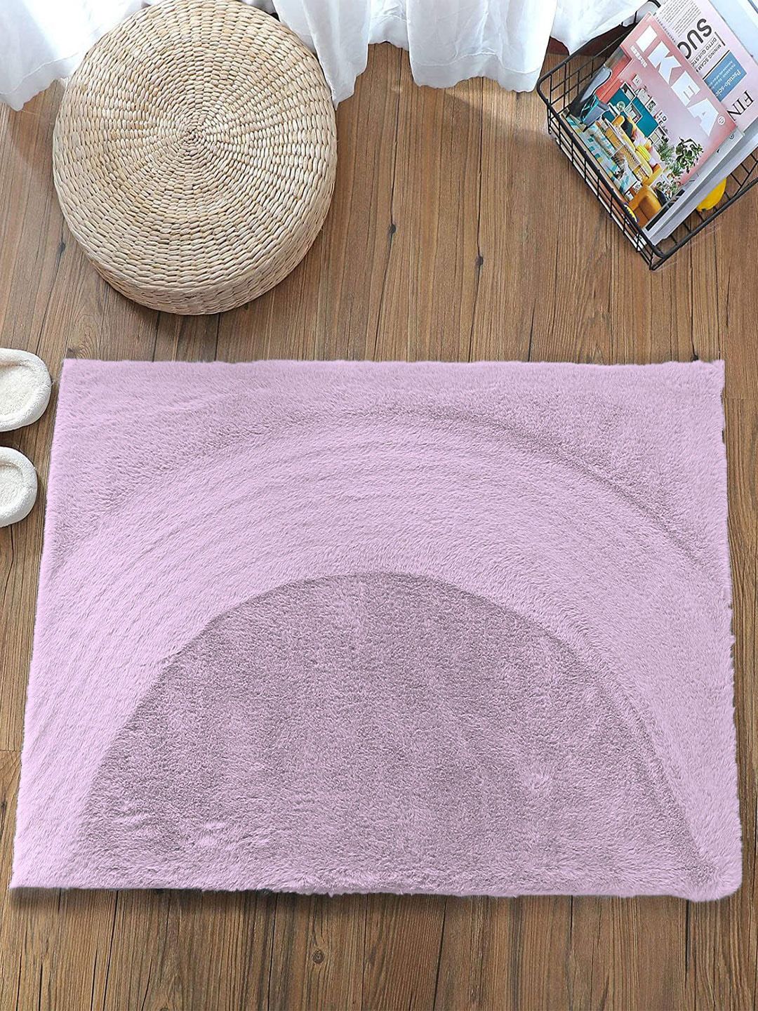 LUXEHOME INTERNATIONAL Purple Polyfiber 1000 GSM Bath Rugs