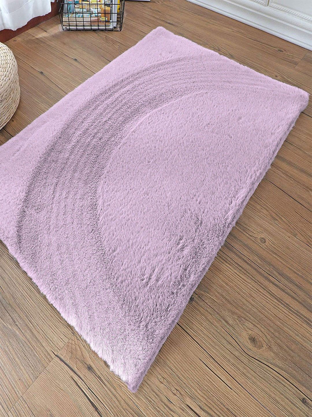 LUXEHOME INTERNATIONAL Purple 1000 GSM Bath Rugs