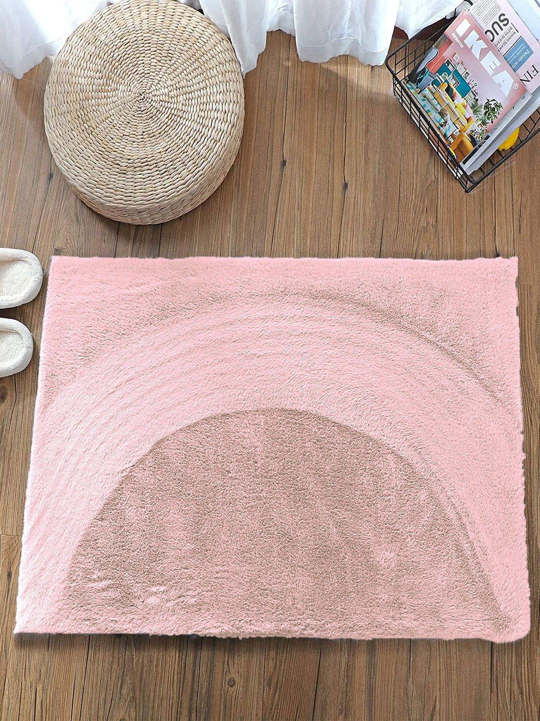 LUXEHOME INTERNATIONAL Pink 1000 GSM Bath Rugs