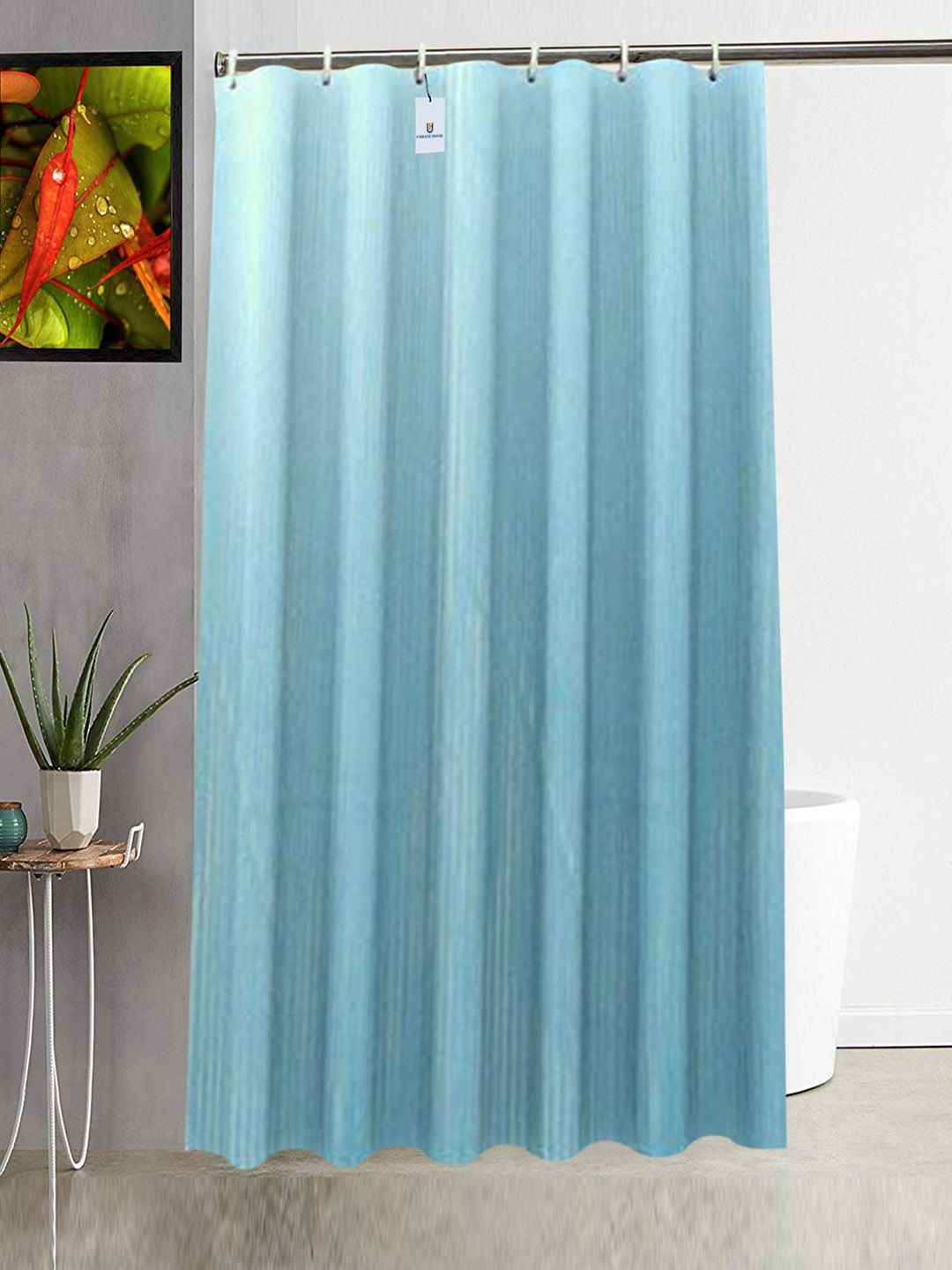 Kuber Industries Blue PVC Shower Curtains
