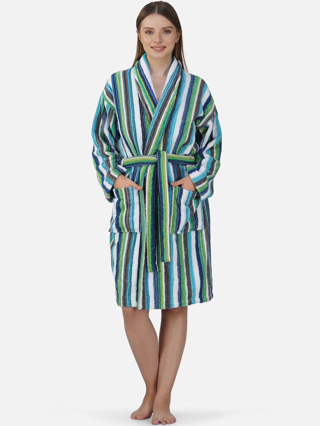 RANGOLI Women Pure Cotton Bath Robe