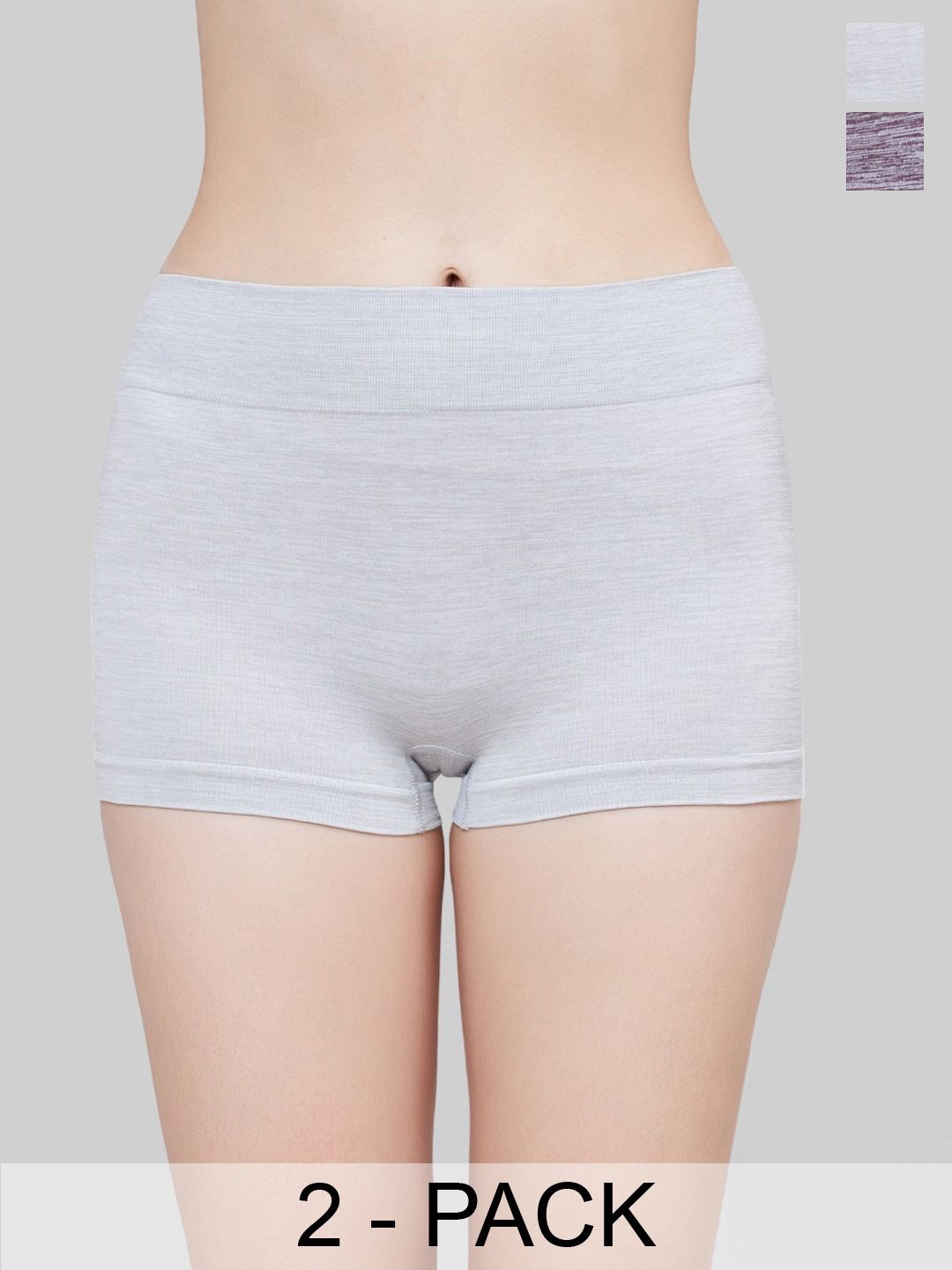 PLUMBURY Pack Of 2 Seamless Mid-Rise Moisture Wicking Boy Short Briefs