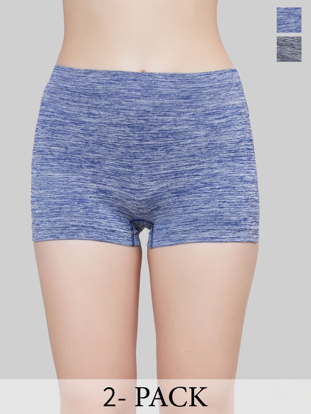 PLUMBURY Women Pack Of 2 Seamless Moisture Wicking Boy Short Briefs