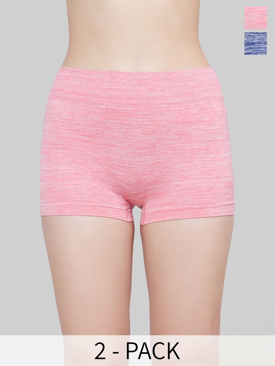 PLUMBURY Women Pack Of 2 Seamless Moisture Wicking Boy Short Briefs