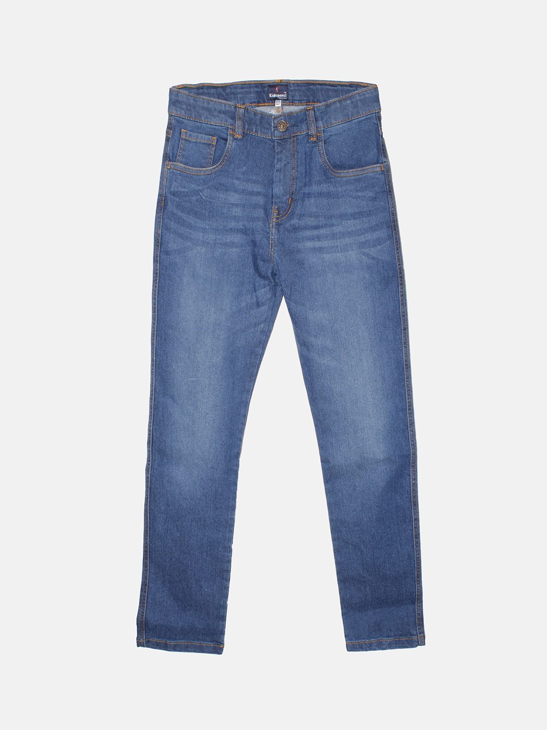 KiddoPanti Boys Jean Clean Look Light Fade Whiskers and Chevrons Stretchable Jeans