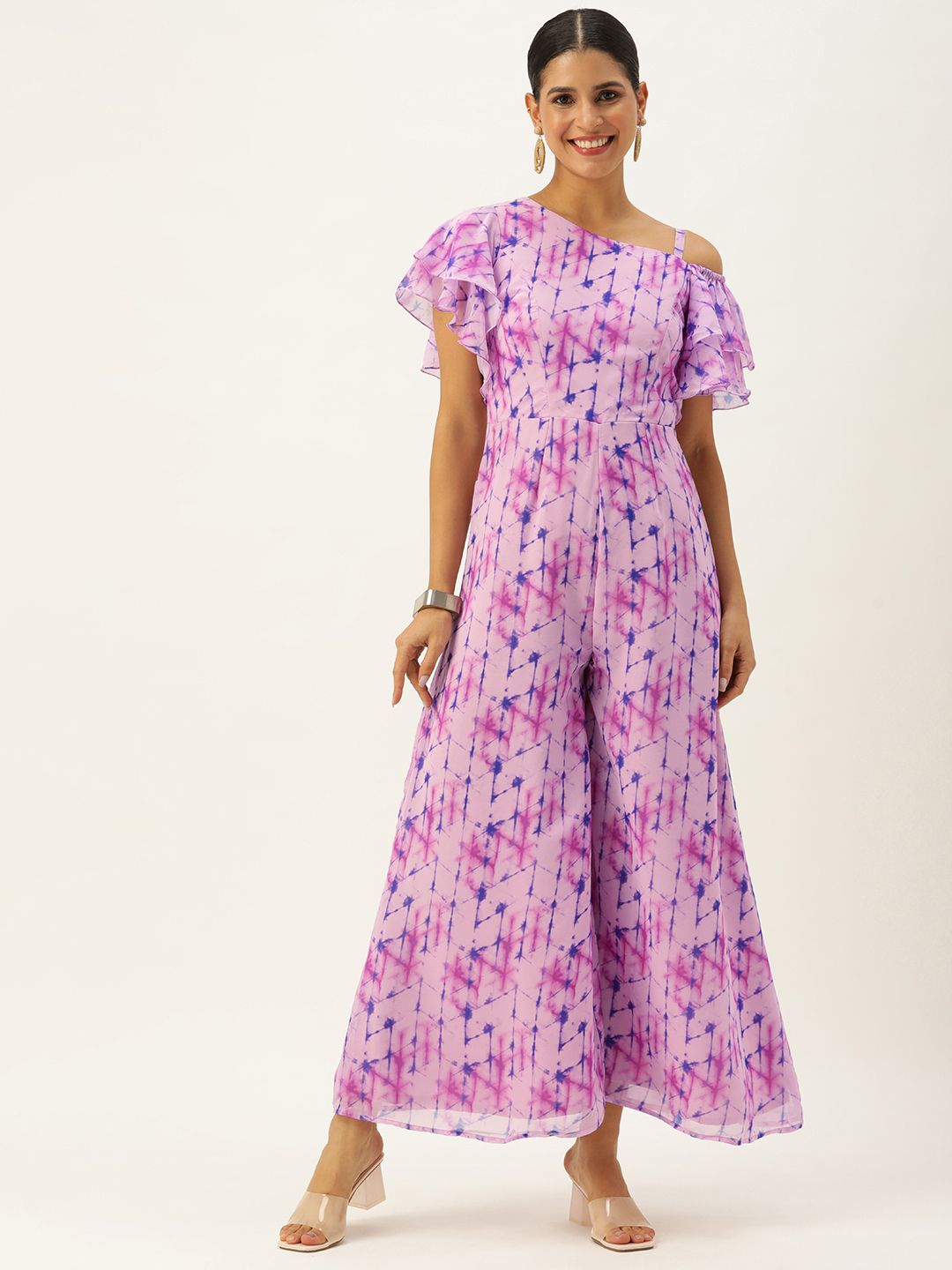 Ethnovog Printed Culotte Georgette Jumpsuit Price in India