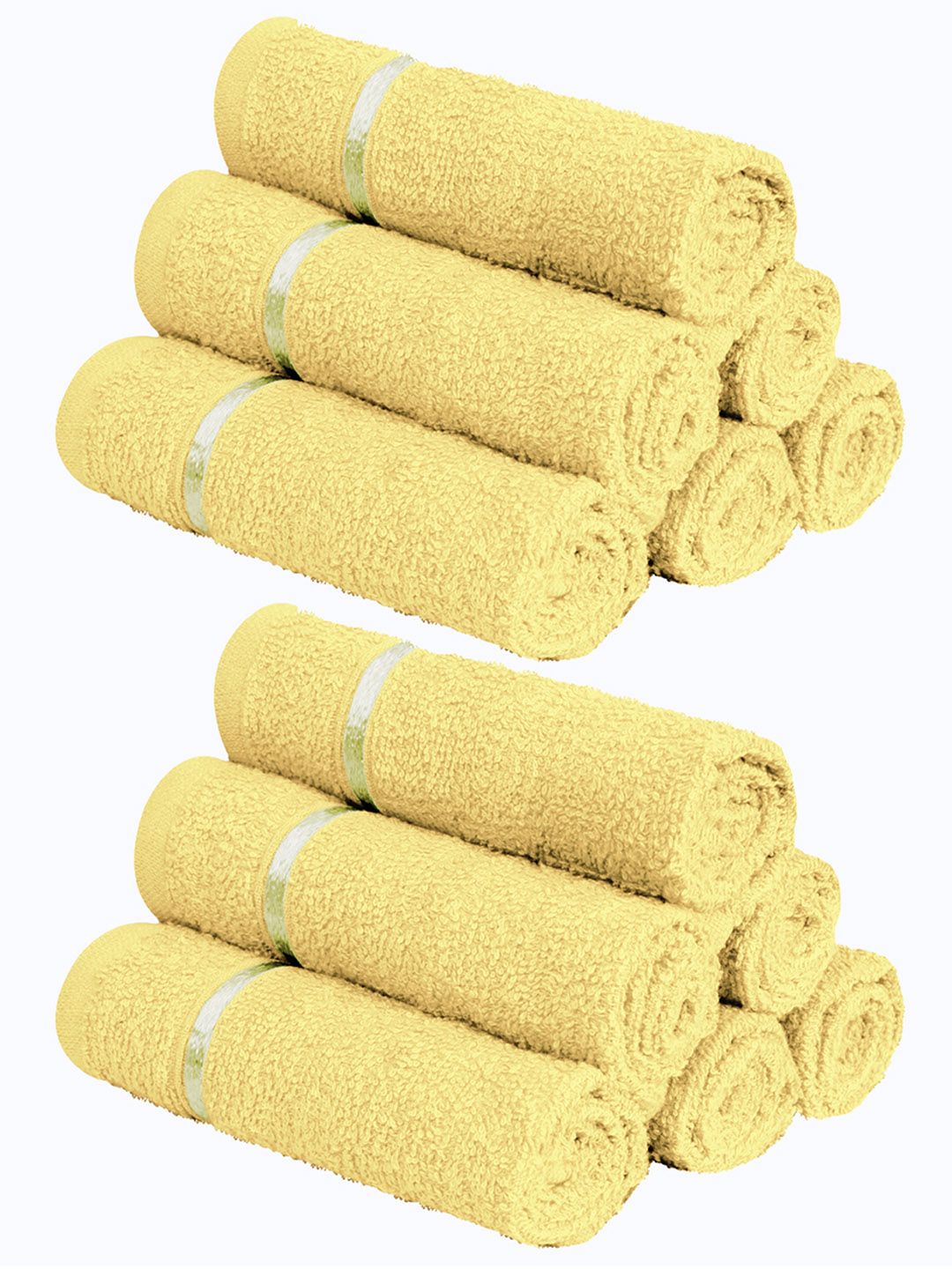 Story@home Unisex Yellow Cotton 450 GSM Set of 12 Towels Price in India
