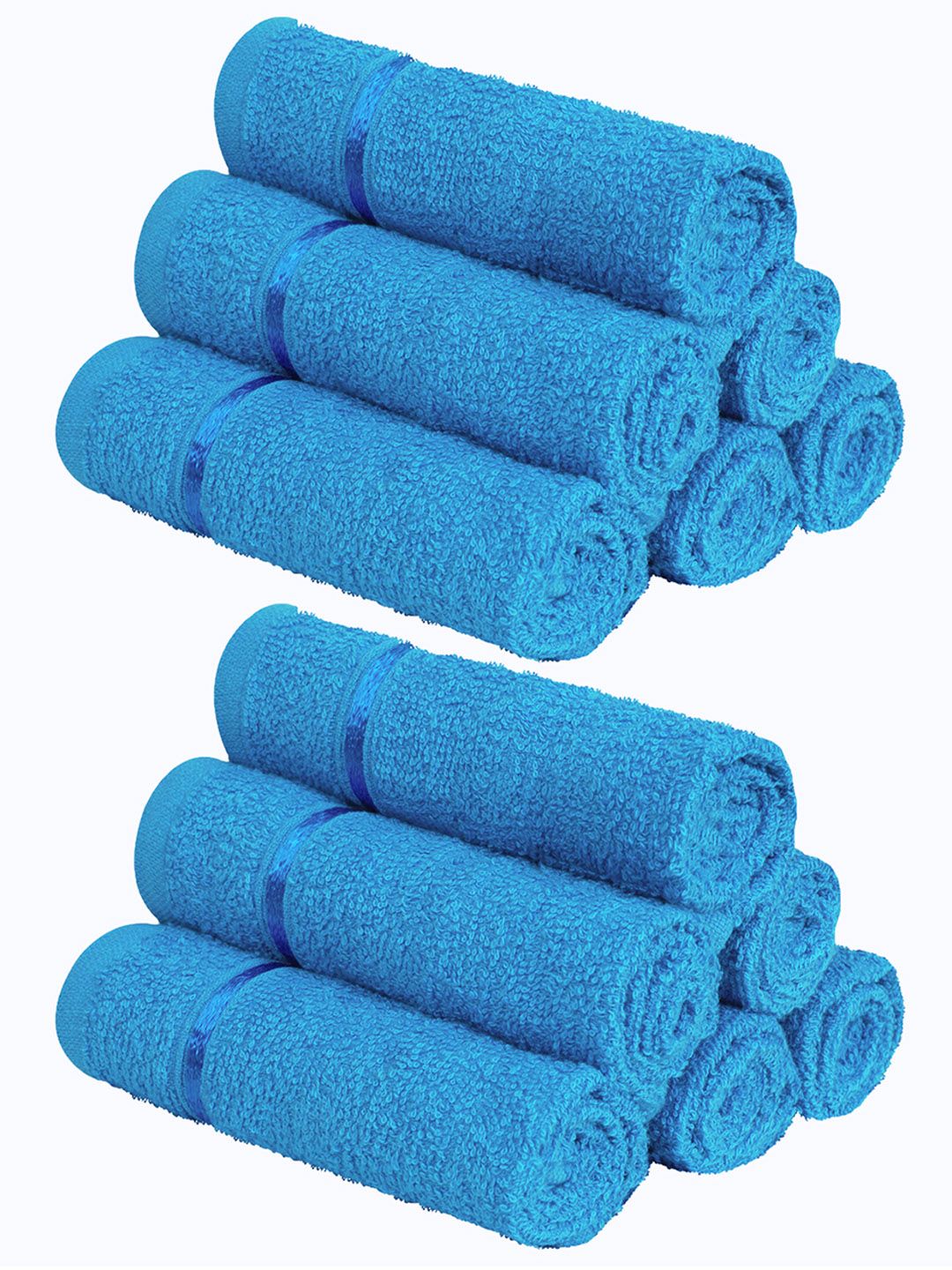 Story@home Set of 12 Blue 450 GSM Face Towels Price in India