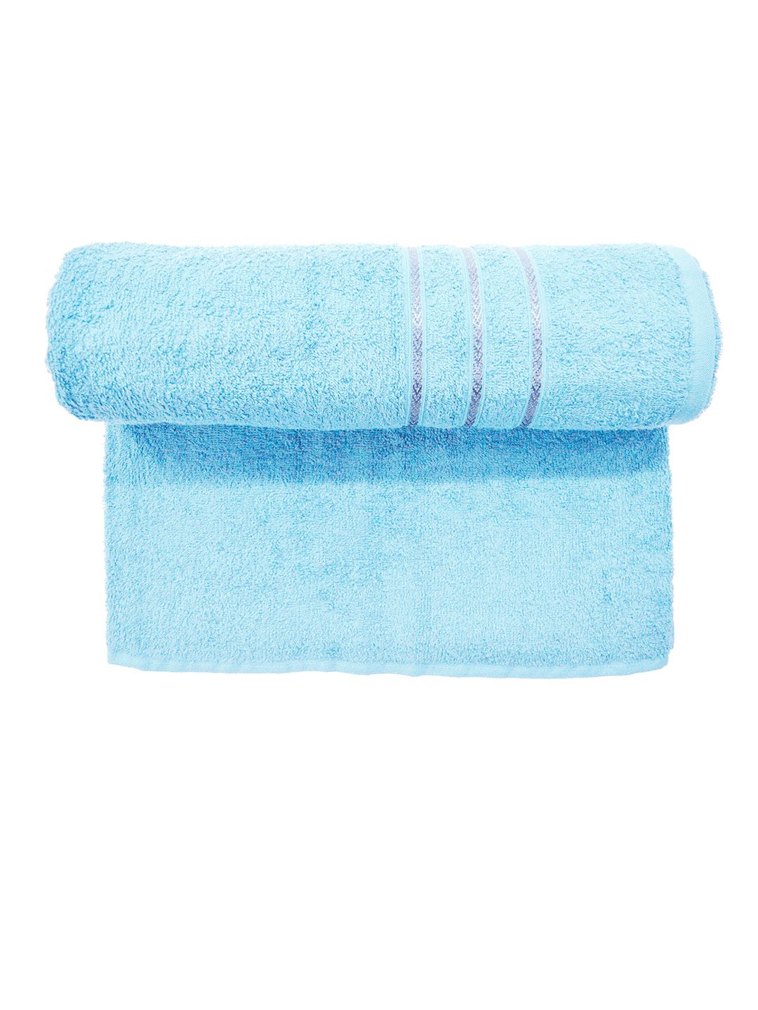 BOMBAY DYEING Flora Blue 400 GSM Pure Cotton Bath Towel