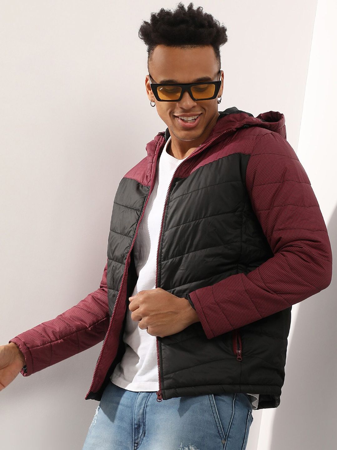 CAHOOT Men Multicoloured Colourblocked Windcheater Outdoor Padded Jacket