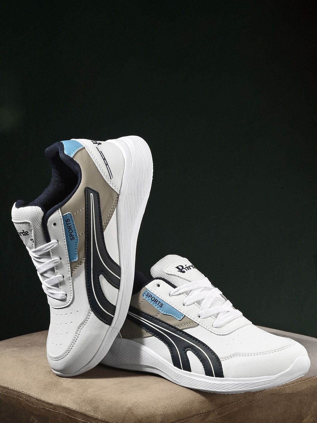 BIRDE Men Colourblocked Lace-Up Sneakers