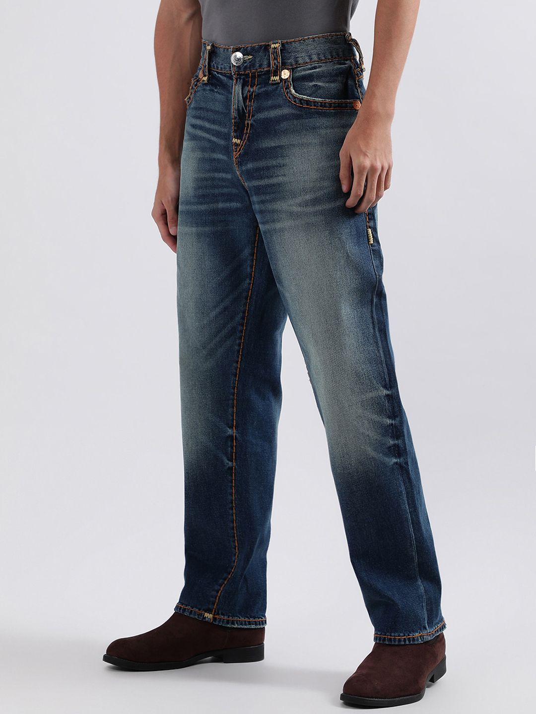 Buy True Religion Men Super T Bobby Oversize Fit Blue Mid Rise