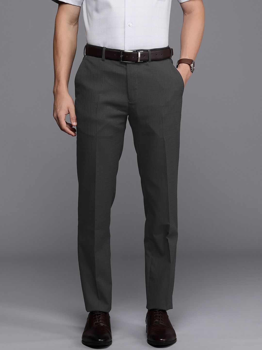 Raymond Men Mid-Rise Slim Fit Formal Trousers