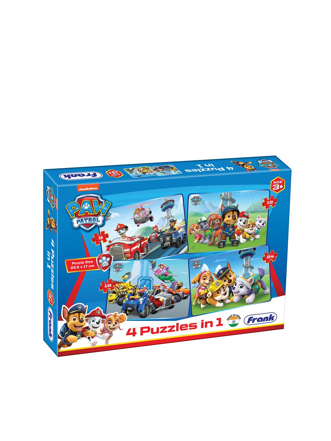 Frank Multicoloured Paw Patrol 4 in 1 Puzzle - 9, 12, 18 & 24 Pieces