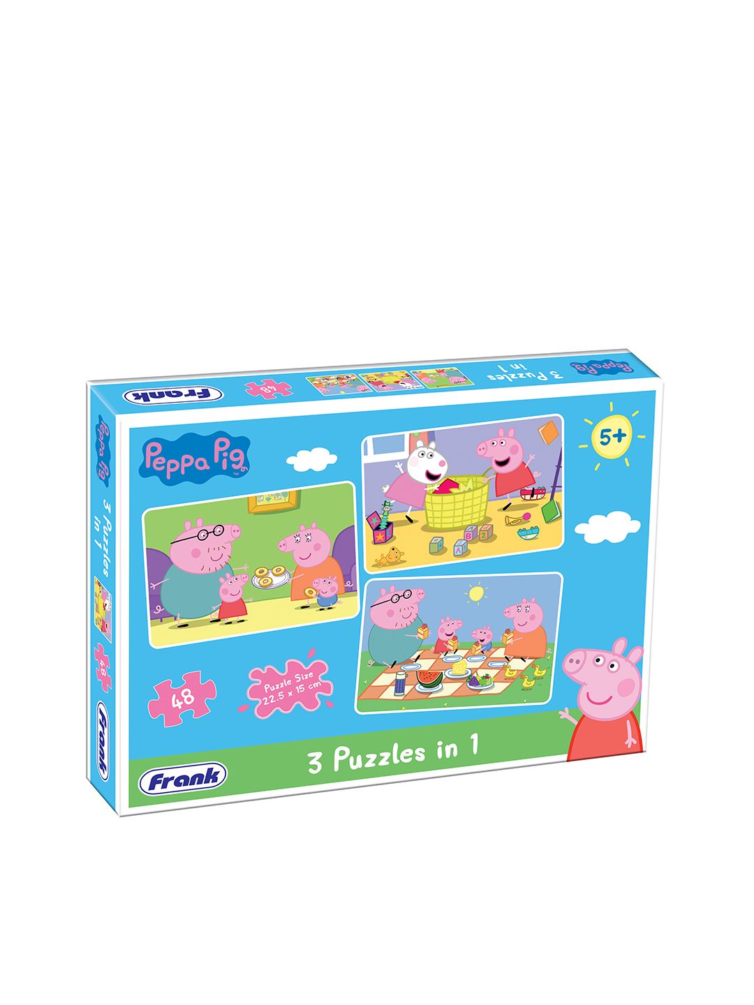 Frank Multicoloured 48 Pieces Peppa Pig  3 in 1 Puzzle