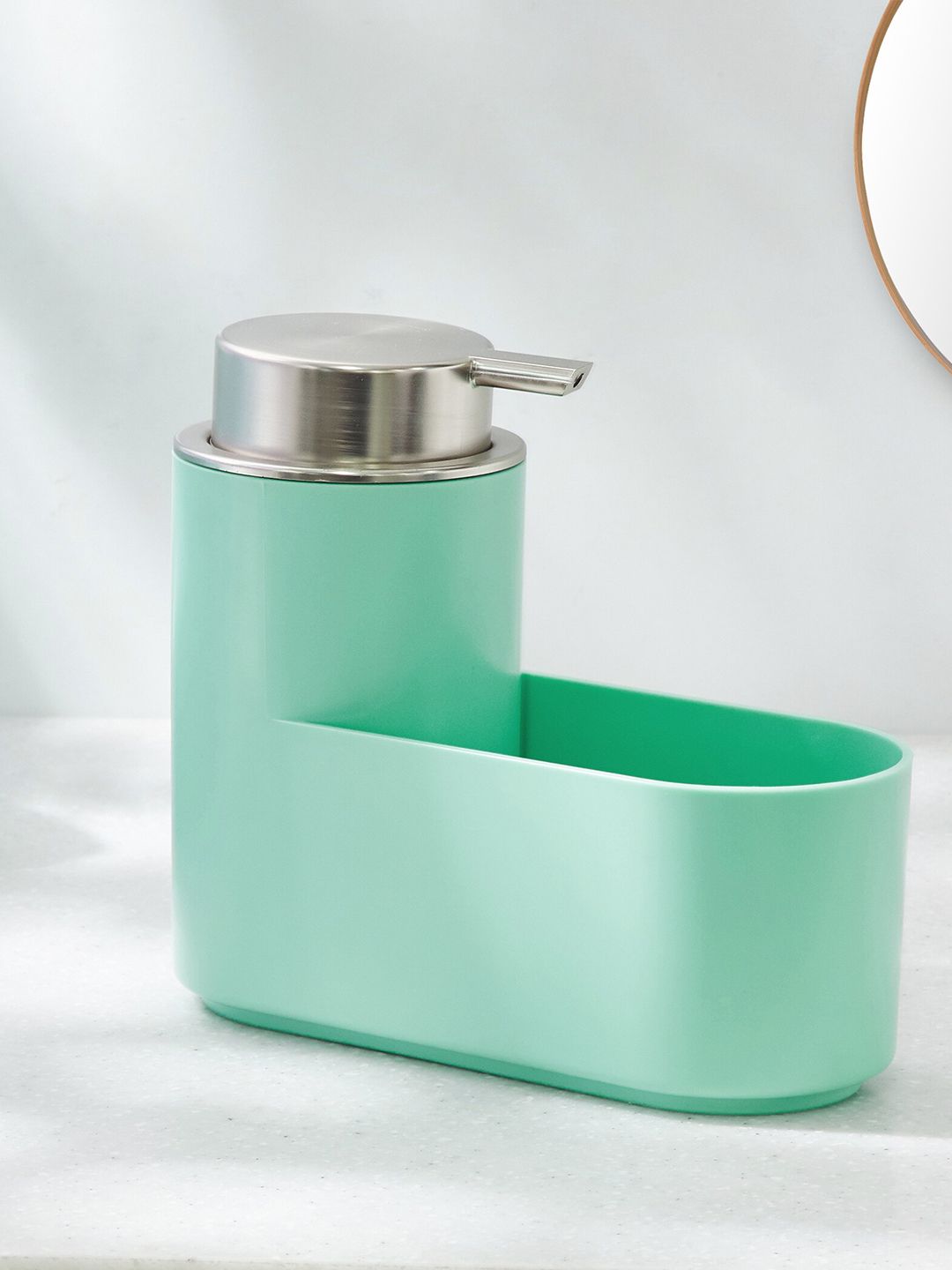 Home Centre Green Orion Petra Soap Dispenser with Scrub Holder 240 ml