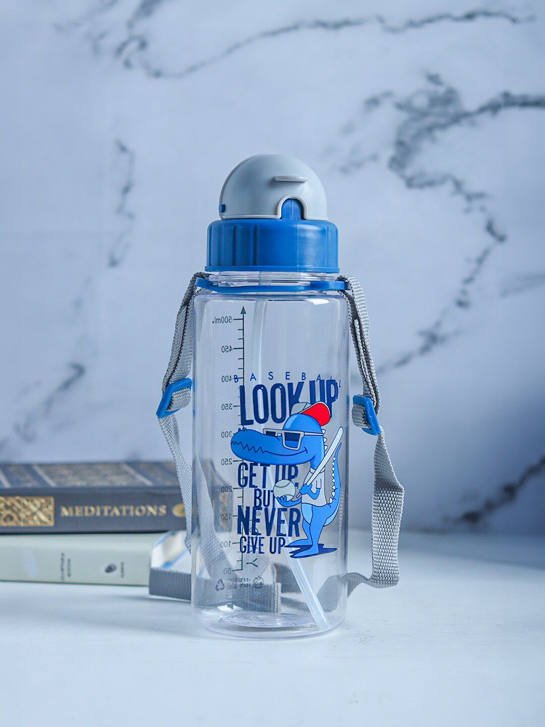 MARKET99 Blue Conversational Plastic Spill Proof Sipper - 550ml