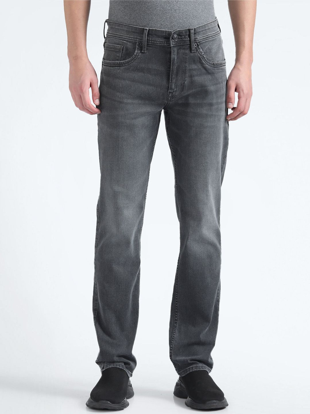 Men Straight Fit Jeans Flying Machine Men Straight Fit clean Look Light Fade Stretchable Jeans