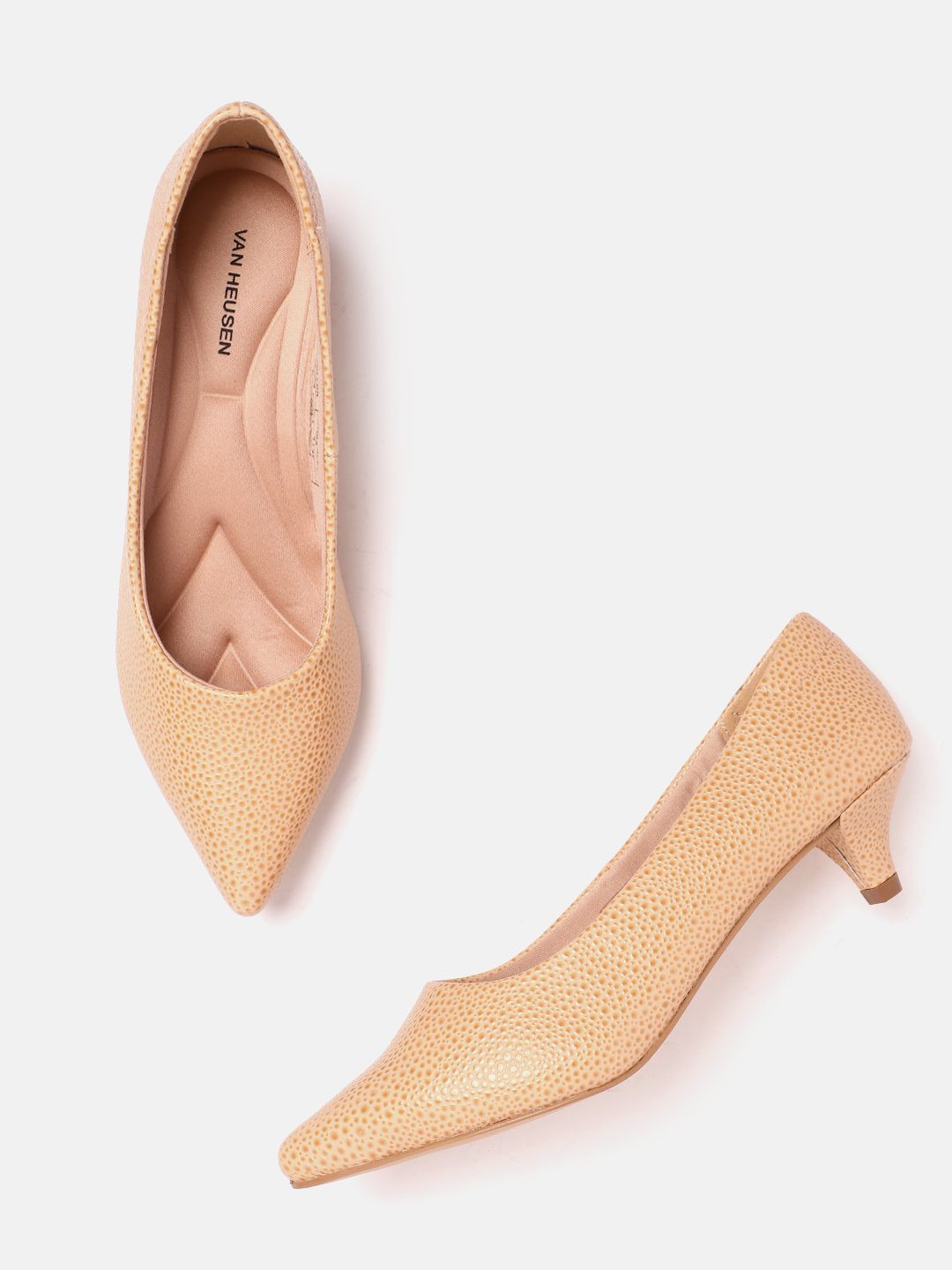 Van Heusen Woman Textured Kitten Heel Pumps