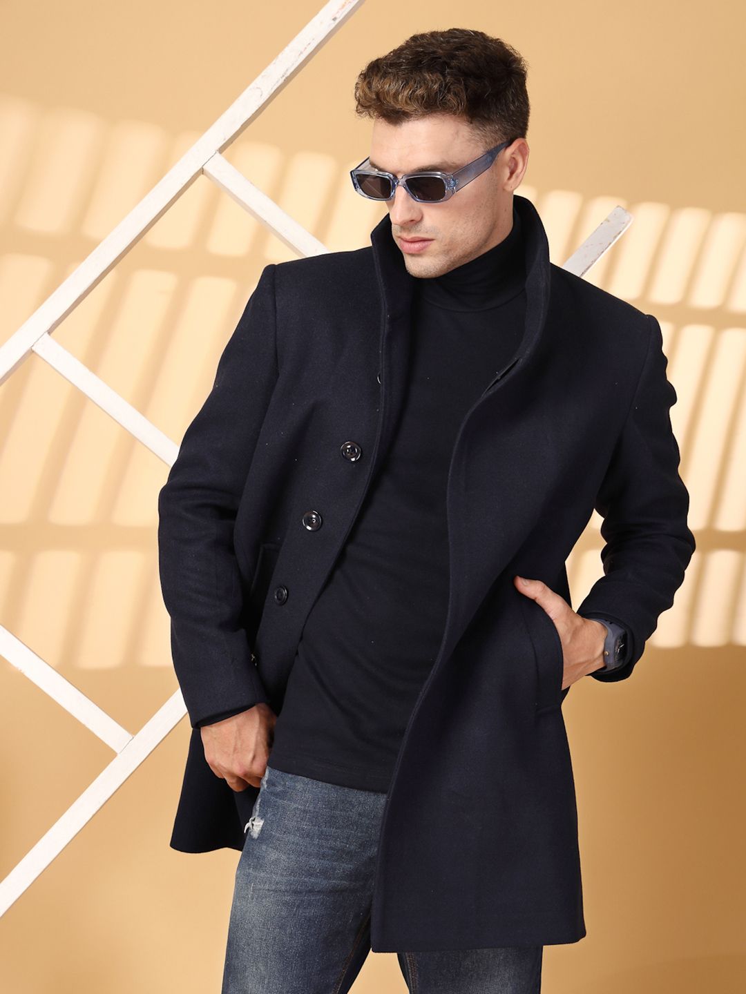 Buy CHKOKKO Wool Single-Breasted Regular Fit Tweed Coat - Coats