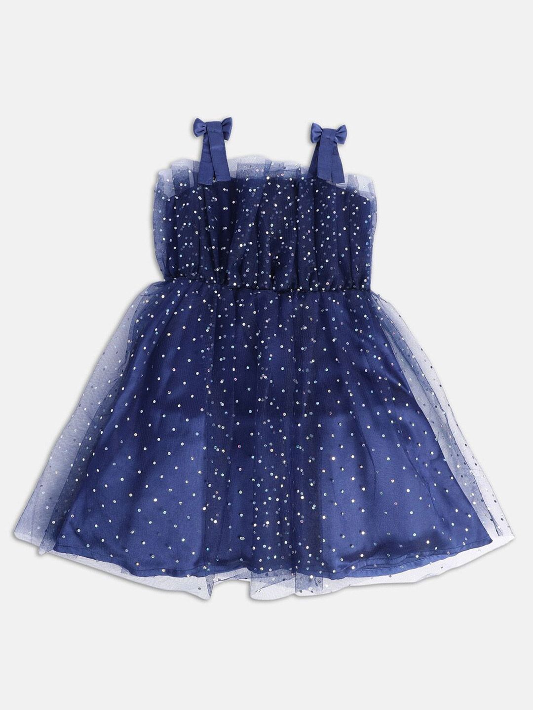 MINI KLUB Embellished Shoulder Strap Sleeveless Bow Fit & Flare Dress