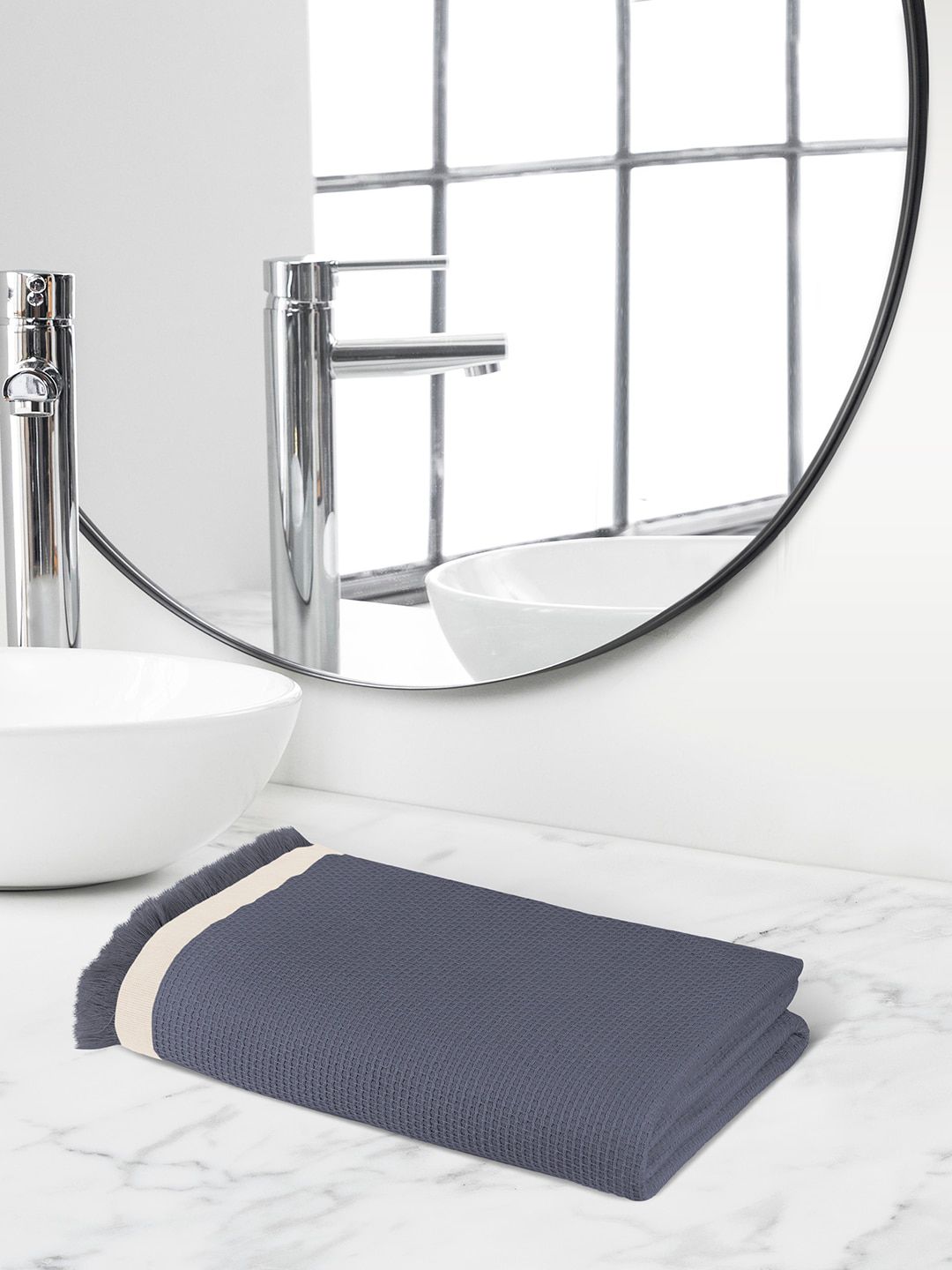 Himeya Grey-Colored 350 GSM Pure Cotton Quick Dry Bath Towel