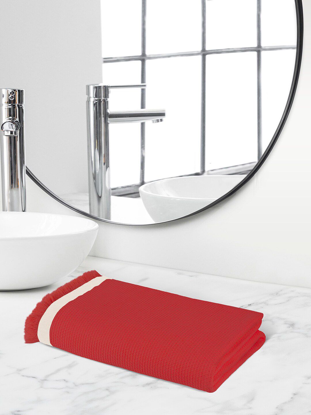 Himeya Red 350 GSM Pure Cotton Quick Dry Bath Towel
