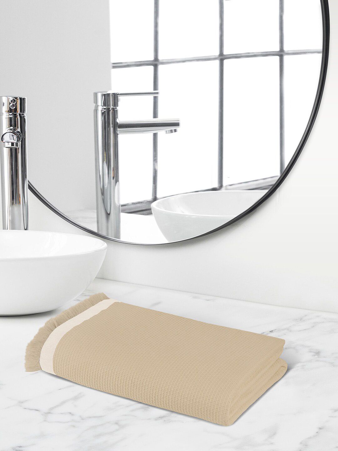 Himeya Beige 350 GSM Pure Cotton Quick Dry Bath Towel