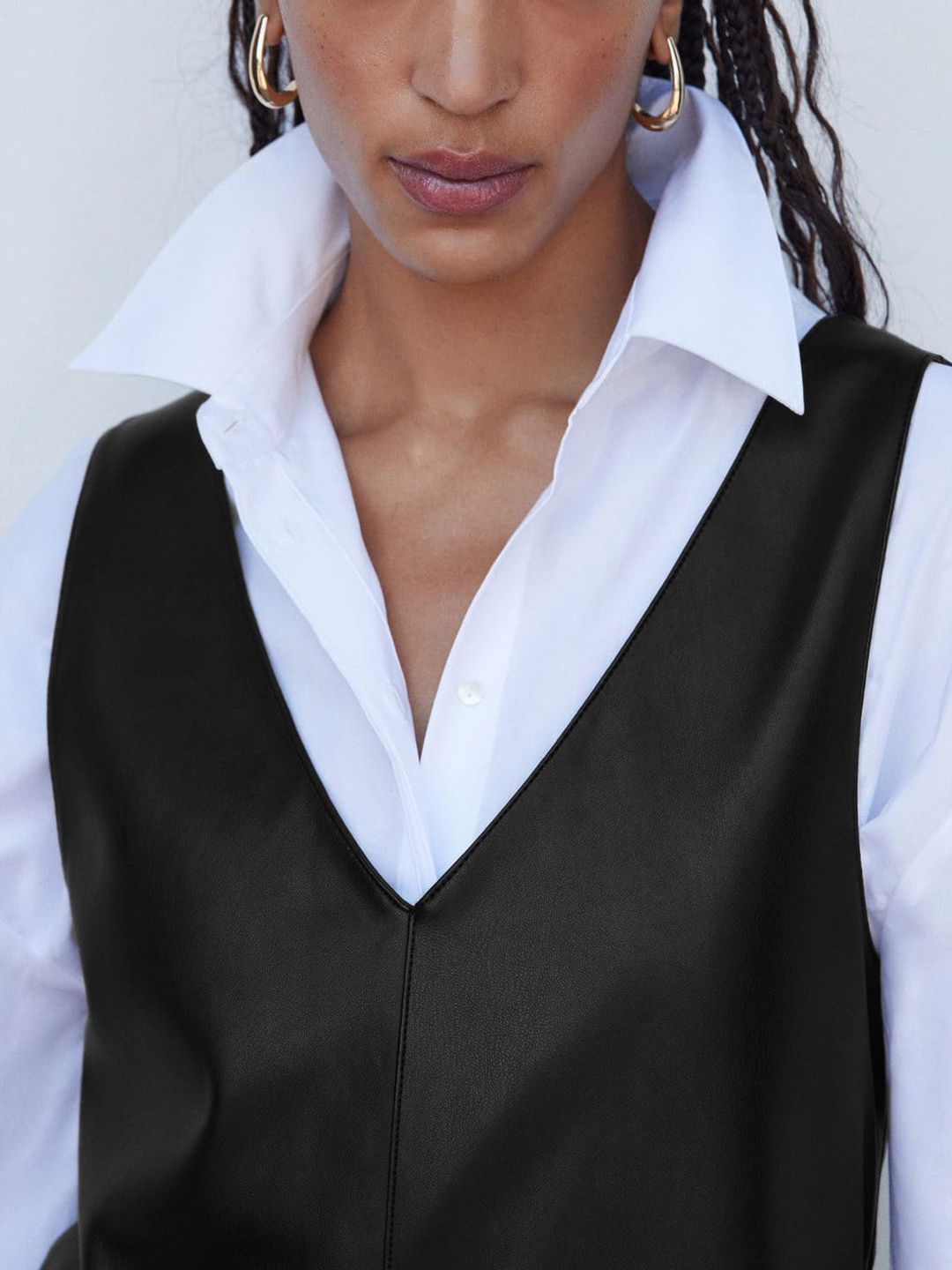 Buy MANGO Faux-Leather Sleeveless Pinafore Mini Dress - Dresses for Women  25427118 | Myntra