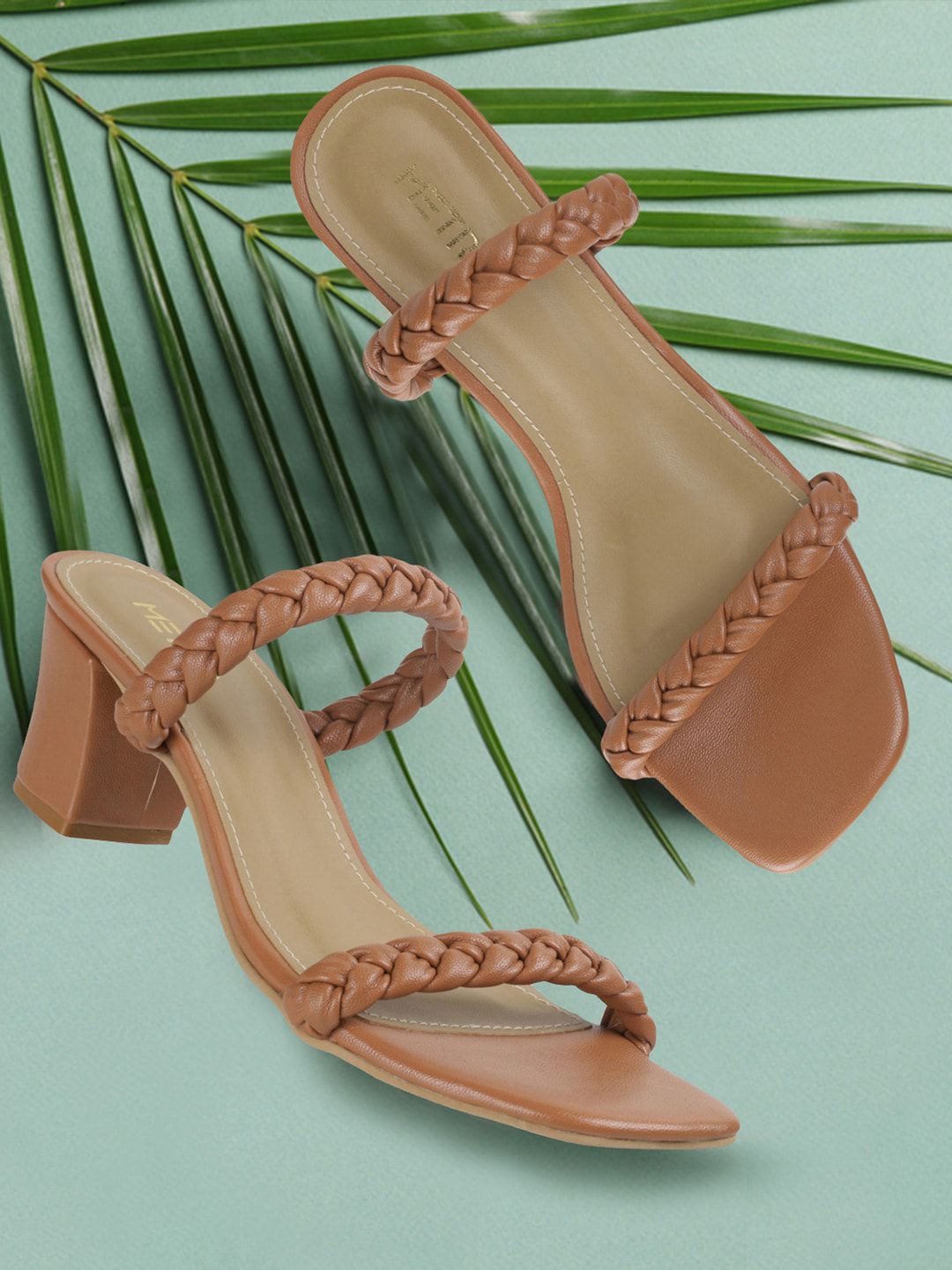 Metro Double Straps Open Toe Block Heels