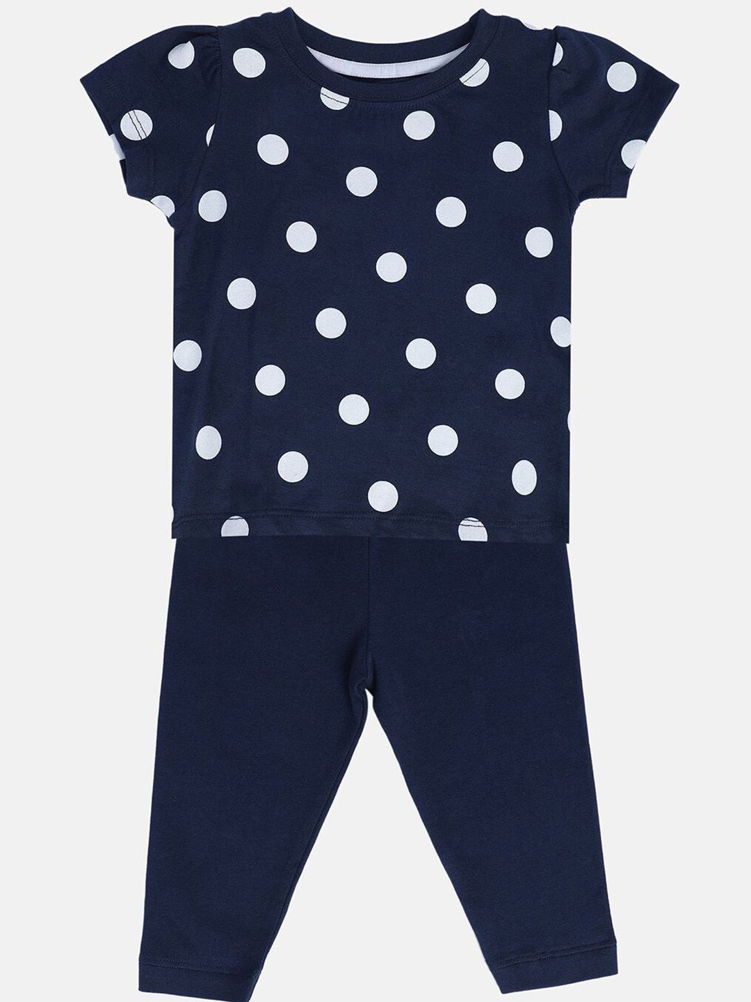 MINI KLUB Girls Printed Pure Cotton Top with Trousers