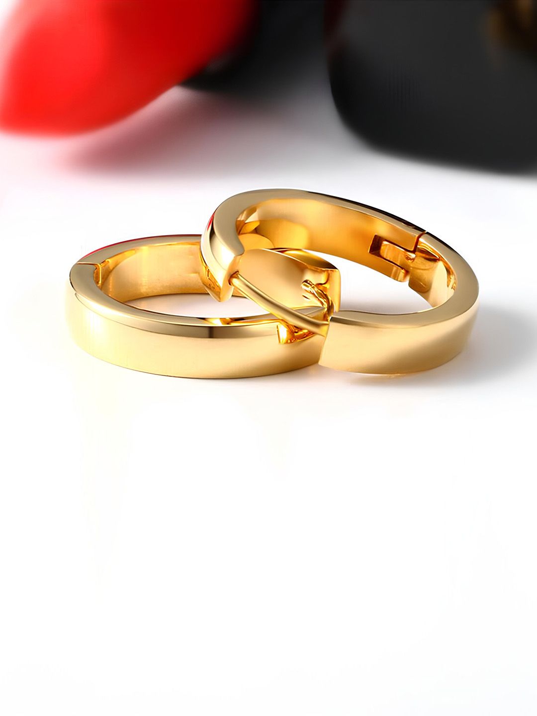 KARISHMA KREATIONS Gold-Plated Contemporary Hoop Earrings
