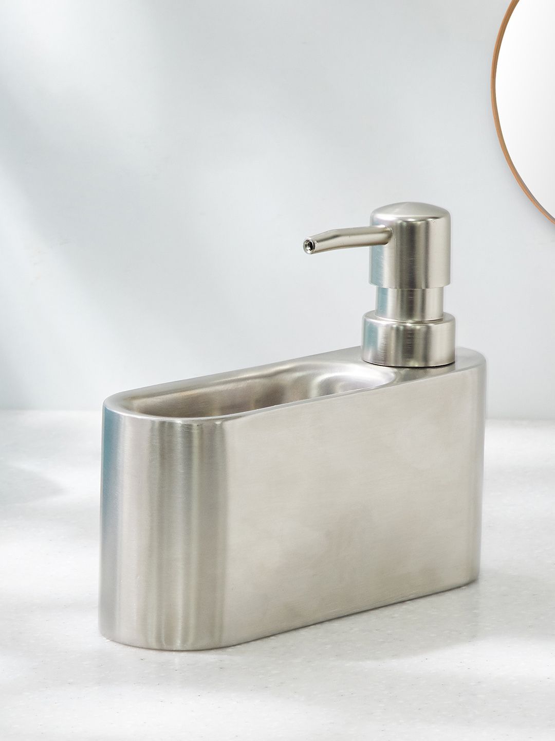 Home Centre Orion Petra Grey Stainless Steel Soap Dispenser-460 ml