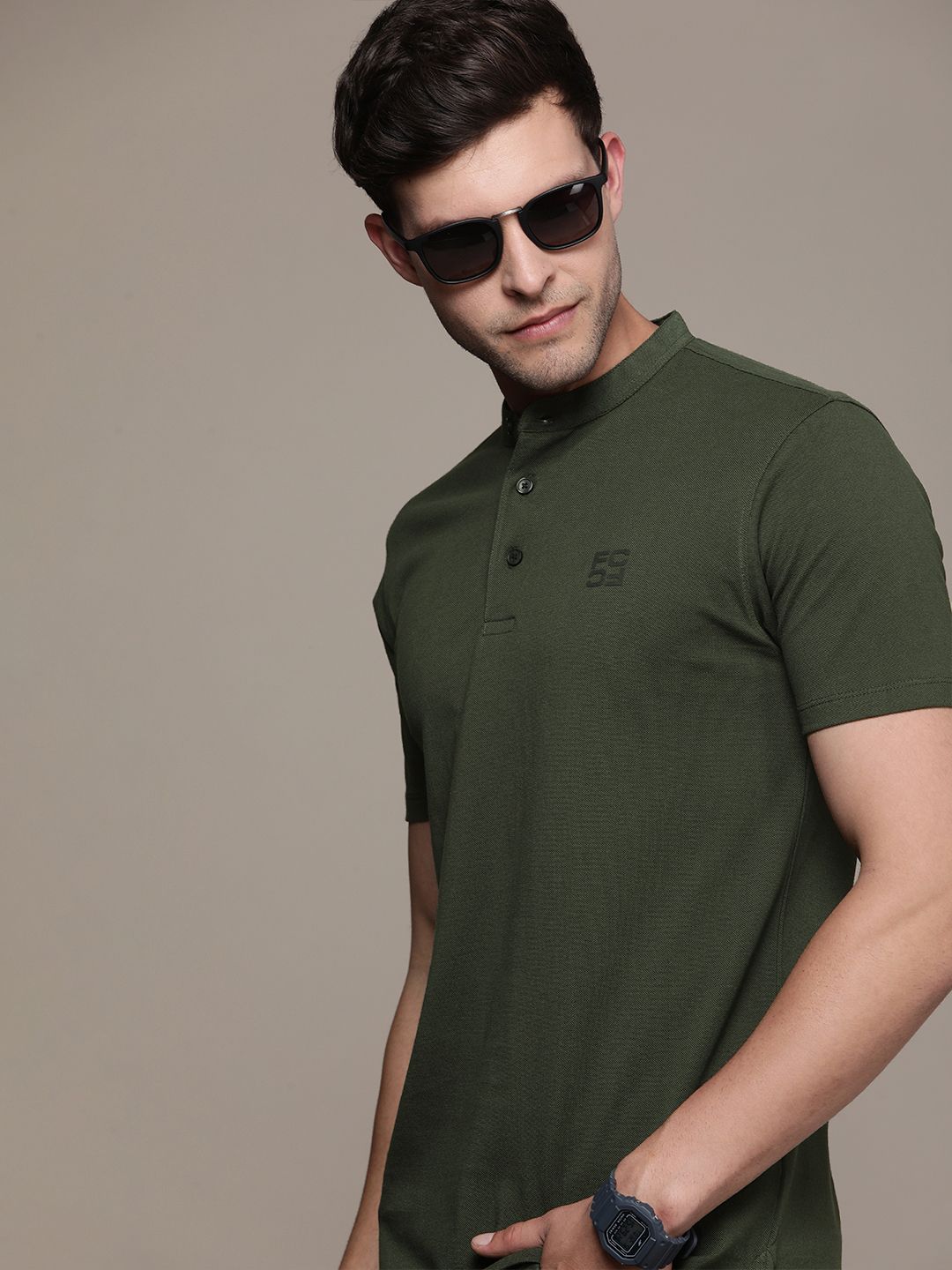 French Connection Polo Collar Pure Cotton T-shirt